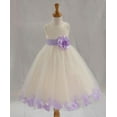thumbnail image 3 of Ekidsbridal Satin Ivory Lilac Tulle Rose Petal Flower Girl Dress Christmas Party Bridesmaid Holiday Wedding Pageant Birthday 302T 4, 3 of 3