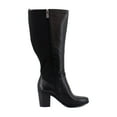 thumbnail image 6 of Naturalizer Women's Kalina Stretch Knee High Boot Black Leather and Fabric Wide Calf 10W, 6 of 8