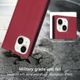 thumbnail image 6 of Allytech iPhone 15 Plus Wallet Case, Premium PU Leather RFID Blocking Cards Holder Flip Cover Stand Shockproof Anti-Scratch Phone Case for Apple iPhone 15 Plus - Red, 6 of 6