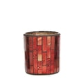 thumbnail image 1 of Petit bougeoir en mosaïque rouge, 1 of 1