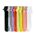 thumbnail image 5 of Dongfang Kids Socks Toddler Girls Large Bow Plain Knee Length Non Grip Stockings For School Durable Breathable Long Socks, 5 of 5