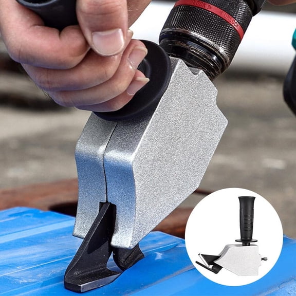 Heavy-Duty Sheet Metal Cutter with Ergonomic Handle for Standard Drills, Ideal for Straight and Curved Cuts on Iron, Aluminum, Copper, and Stainless Steel