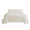 thumbnail image 3 of Videri Home Flannel Sherpa Comforter Set All Season Hollow Fiber Fill (Ivory, King), 3 of 7