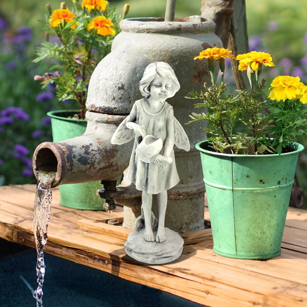 Design Toscano Rose Garden Fairy with Watering Can Statue
