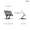 thumbnail image 3 of Incipio Translucent Adjustable Laptop Stand for Desk, Foldable, Portable Computer/Tablet Stand 360° Rotating-Gray, 3 of 13