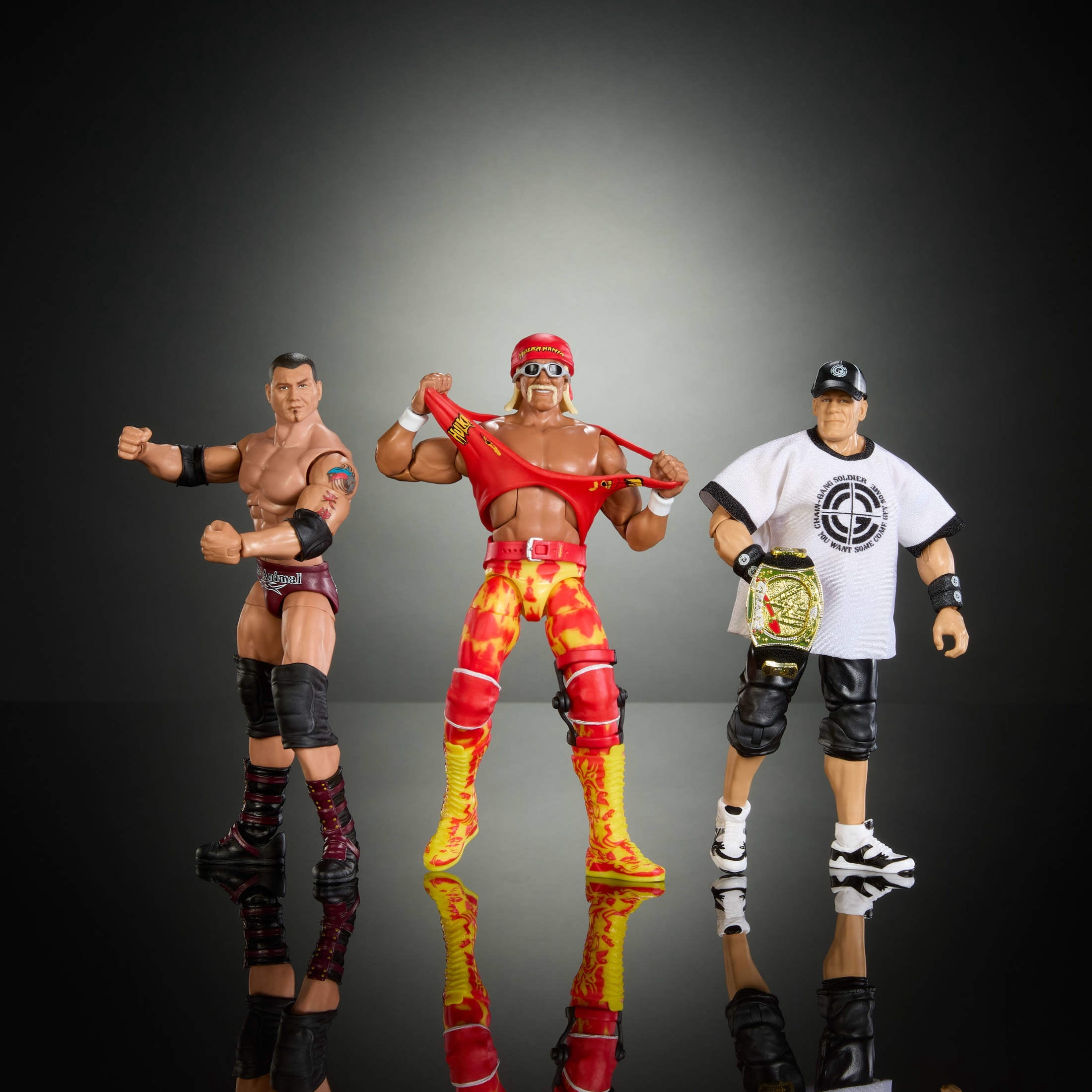 WWE Elite Hulk Hogan John Cena Batista Action Figures, 6-inch Collectible Set with Articulation & Accessories