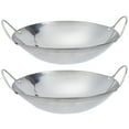 thumbnail image 1 of Miangastore 2 Pcs Poêle de Cuisine pour Cuisson Poêle Wok en Acier Inoxydable Poêle en Acier Inoxydable Poêle Wok Réutilisable Batterie de Cuisine pour la Maison, 1 of 9