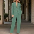 thumbnail image 2 of Breezora Women's Long Sleeve Cardigan and Pants Suit Set Office Work Professional Outfit Elegant Two Piece Business Casual Wear XL Size Green, 2 of 8