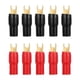 thumbnail image 1 of EeaseMX Winomo 5 pares Cobre Gold Gold 4 Strip Spade Spade Spade Spade Spade Spade Spade Adaptadores Conectores Conchos de barrera de orilla para el enchufe del cable del alambre - 4Ga (rojo y negro), 1 of 7