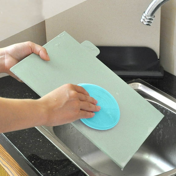 Taotanxi Silicone Dish Scrubber, Kitchen Sponges, Silicone Sponge,Dish Brush, Silicone Sponge Dish Sponges, Kitchen Sponge Double Sided Cleaning Sponges Gadgets Tools Brush Accessories (Blue)