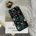 thumbnail image 4 of Case for iPhone 13 Pro, Green Floral Embroidery Flower Design Hybrid Dual Protection Soft TPU Hard PC Shockproof Anti-Scratch Cover Men Women Stylish Protective Phone Case, 4 of 6