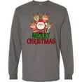 thumbnail image 3 of Inktastic Merry Christmas Santa Reindeer Long Sleeve T-Shirt, 3 of 5