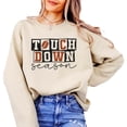 thumbnail image 2 of Faux Glitter Touchdown Season Sweatshirt for Girls, Teens, and Women Fall Football Pullover Sand Sweatshirt Adult X-Large, 2 of 7
