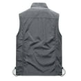 thumbnail image 4 of Dwelliawo Vest for Men Fishing Casual Lightweight Jackets Quick Dry Outdoor Vests with Pocket Zip Up Sleeveless Vest Gray 2XL, 4 of 4