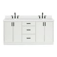 thumbnail image 2 of Ariel Kelly 73 Inch Double Oval Sink Bathroom Vanity With Pure White Quartz Countertop 1.5 Inch Edge In White, 2 of 12