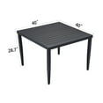 thumbnail image 2 of Noble House Loft 40" Square Aluminum Outdoor Dining Table, Umbrella Hole, Tapered Legs, for Patio, Garden, Ember Black, 2 of 5
