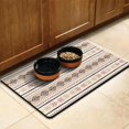 thumbnail image 3 of Boho Retro Floral Pet Feeding Mat-Abstract Art Pattern Absorbent Pet Placemat for Food and Water Bowl, with Waterproof Rubber Backing, Quick Dry Water Dispenser Mat for Dog and Cat (17"x30"), 3 of 7