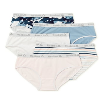 Reebok Girl's Underwear, 5 Pack Seamless Hipsters Panties, Sizes S