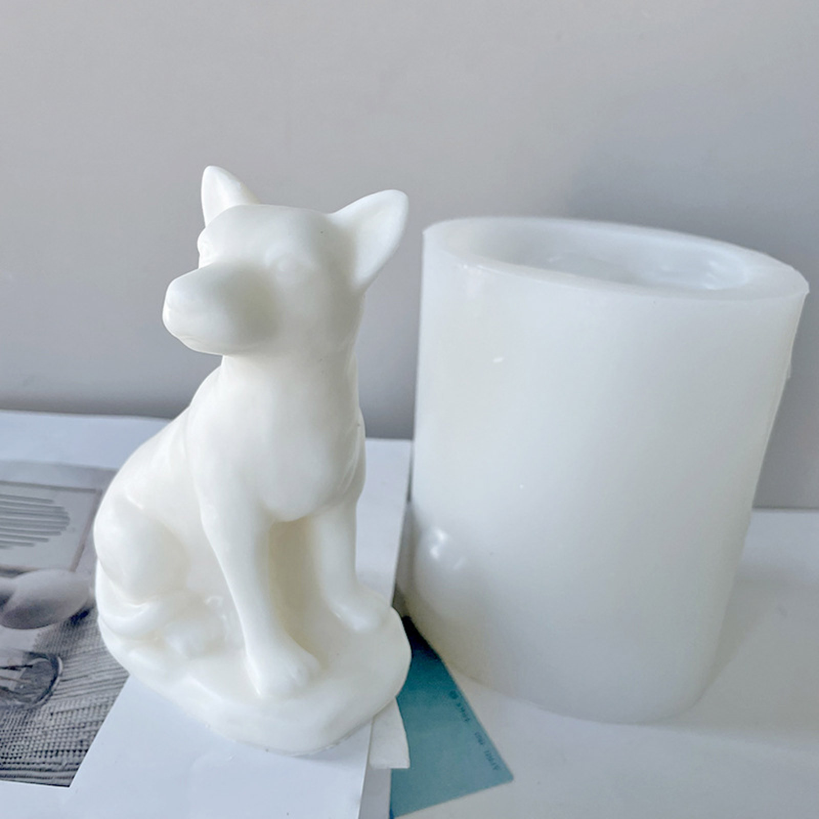 3D Small Dog Silicone Candle Mold Wax Melt Polymer Making Handmade Projects Mold Supplies
