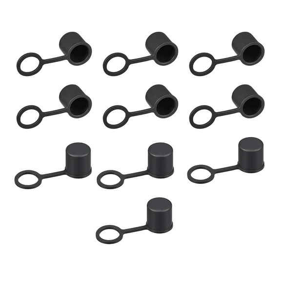 Silicone BNC-B Anti-Dust Stopper Cap Cover for Female Jack Black 10 pcs