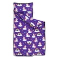 thumbnail image 2 of Unicorn and Heart Purple Pattern Teens Toddler Nap Mat with Pillow, Sleeping Mat Bag for Preschool Daycare 50"x20", 2 of 6