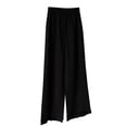 thumbnail image 2 of Delayuji Womens Wide Leg Pants High Waisted Straight Leg Loose Cotton Linen Pants Casual Lace Wrapped Baggy Pants L-4XL, 2 of 5