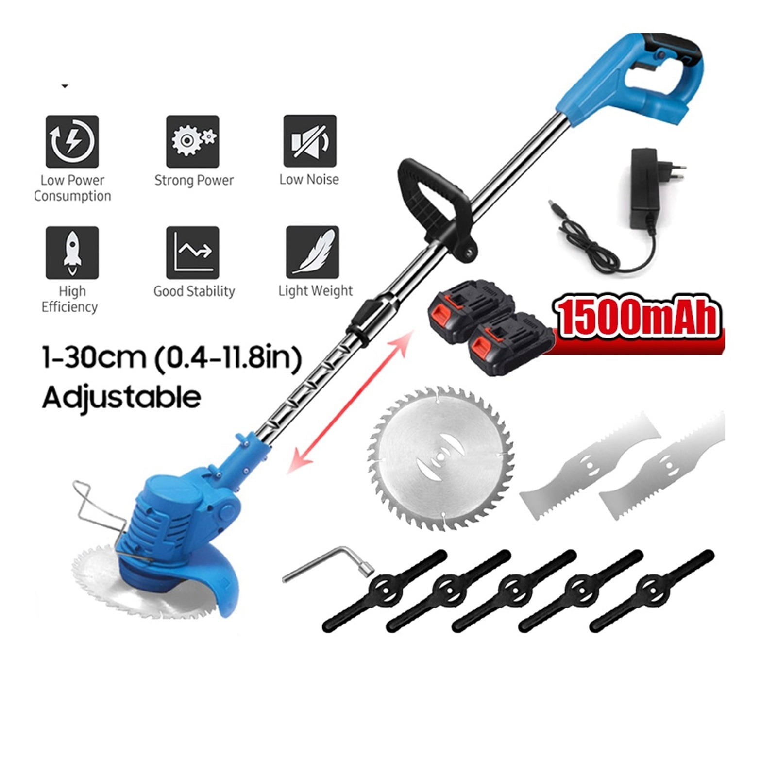 21V Retractable Handheld Cordless Lawn Mower Electric Lawn Mower 1500mAh Battery Multifunctional Power Trimmer Garden Tools ,2 IN 1 Trimmer & Edger