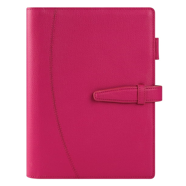 FranklinCovey Classic Asari Leather Strap Binder Hot Pink