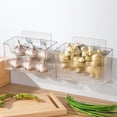 thumbnail image 4 of 2 Pack Storage Organizer Bins, Plastic Wall Mount Storage Organizer, Hanging Basket Bins,Wall Mounted Shower Caddy for Kitchen, Pantry, Craft Room, Office, Space Saving Holder(Large ,Clear), 4 of 9