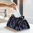 thumbnail image 6 of Xecao Dreamcatcher With Colorful Feathers Print Tissue Box Cover,Modern PVC Leather Square Tissue Box Holder for Creative Decorative, 6 of 7