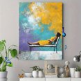 thumbnail image 4 of Toile Murale de Banc de Robe Jaune pour Femme 15,75 X 11,81 Pouces, 4 of 8