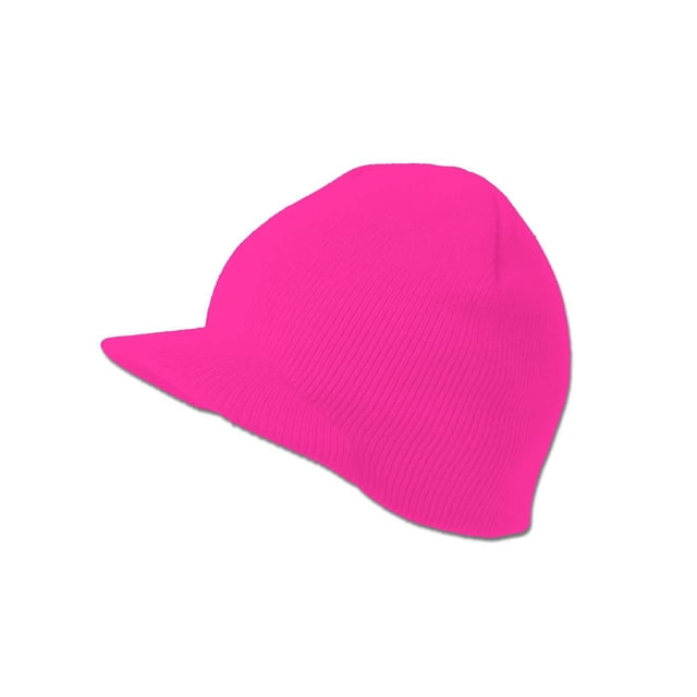 TopHeadwear Solid Cuffless Beanie Visor - Hot Pink
