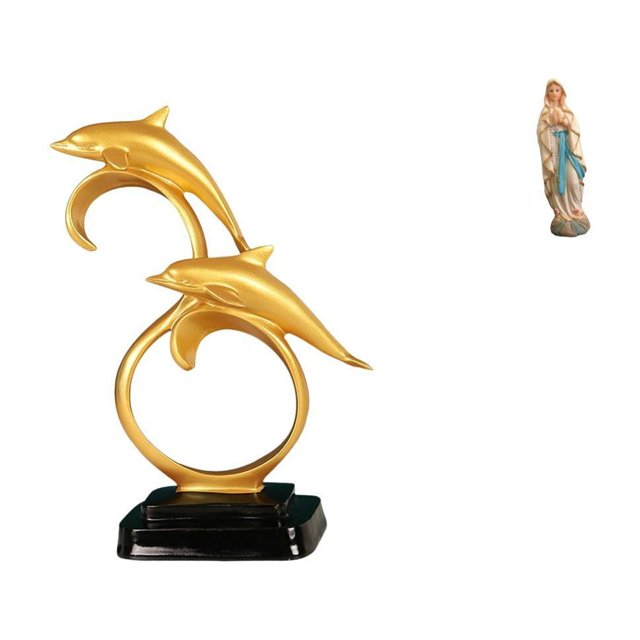 Figura De Delfín Realista Moderna Y Estatua De La Virgen María, Obra De Arte Coleccionable, Decoración De Escritorio Para El Hogar, La Oficina, La Entrada, El Armario, La Mesa.