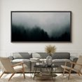 thumbnail image 2 of Large Framed Canvas Print Moody Foggy Landscape Painting with Black and Gray TonesWall Art Decorative Ready to Hang Painting for Living room Bedroom 60x30 inches Black Frame, 2 of 9