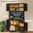 thumbnail image 4 of HOMCOM 71" Pantry Cabinet, Kitchen Cupboard with Charging Station, Black, 4 of 10