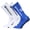 White/Blue, variant on Suodoka 3 Packs Sports Socks Athletic Stockings Anti-slip Quick Dry Football Soccer Socks For Basketball Hockey Running Cycling Mountaineering Marathons (White/Black, 8.66 inches / 22 cm)