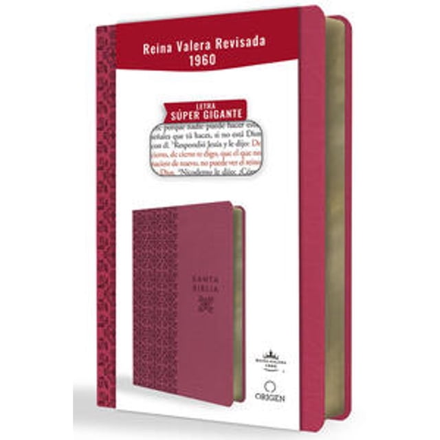Libro Biblia Reina Valera Revisada 1960 Letra Super Gigante, Simil Piel Fucsia Rosada Tapa Blanda, Autor Por Asignar, Editorial Origen Biblias