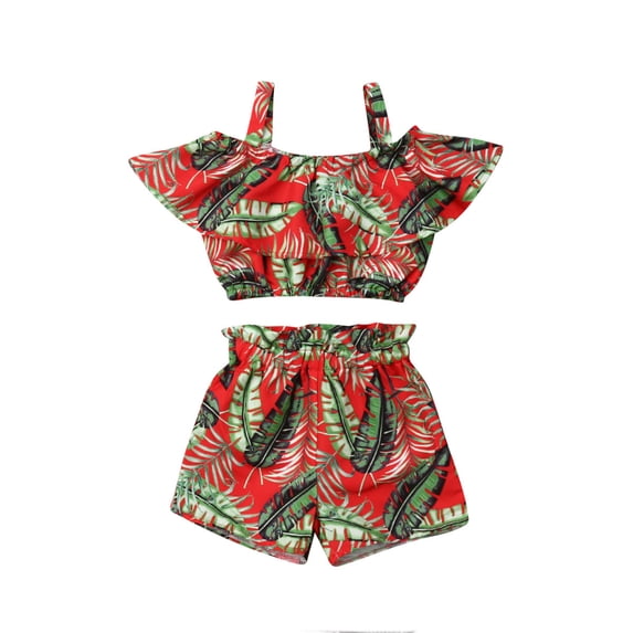 Toddler Kid Baby Girl Sling Tops Pants Shorts 2PCS Casual Outfit Clothes Summer