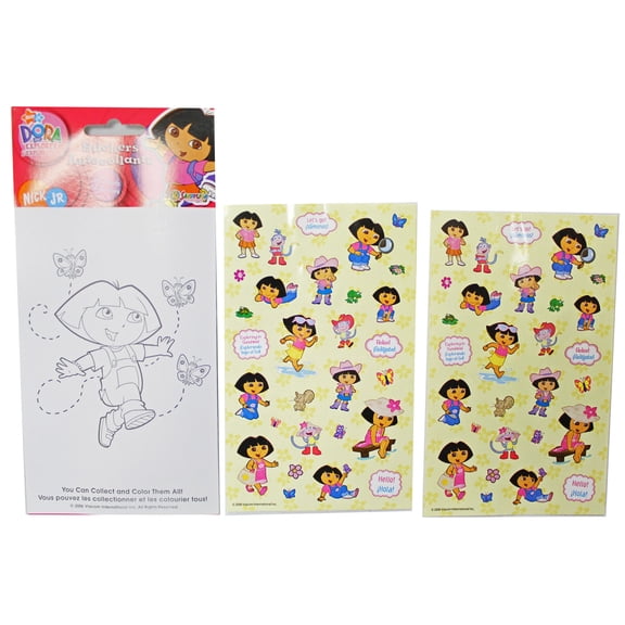 Dora the Explorer Playing and Having Fun With Boots Sticker Set (2 Sheets)