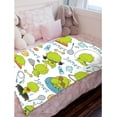 thumbnail image 5 of Yibo Dinosaur Alphabet Blanket Flannel Soft and Comfortable Anti-static Bed Sofa Blanket, 5 of 7