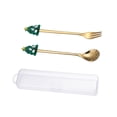 thumbnail image 4 of jifeng 3xStainless Steel Dessert Spoon Christmas Tableware Reusable Coffee Stirring Spoon Set Christmas Spoons Set for Daily Use Party , Christmas tree, 4 4 Pcs, 4 of 9