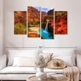 thumbnail image 2 of Elephant Stock Havasupai Canyon Falls Wall Art - Horizontal Multi Panel Canvas - Living Room Wall Decor - Nature Multi Panel - Brown And Blue Decor - 52" x 32", 2 of 8