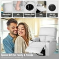 thumbnail image 5 of Rocking Recliner Chair, Massage Rocker Recliner Chair with Vibration Massage and Heat, USB and Type-C Ports,360° Swivel Faux Leather Chairs, Living Room, Bedroom, Nursery, RV, Light Grey, 5 of 8