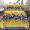 thumbnail image 1 of HAHDAXIA Oil Flower Bedding Solid Comforter Set for All Seasons,3 Pieces(1 Comforter+2 Pillowcases),Soft Microfiber Bedding Set King(90"x90"), 1 of 7