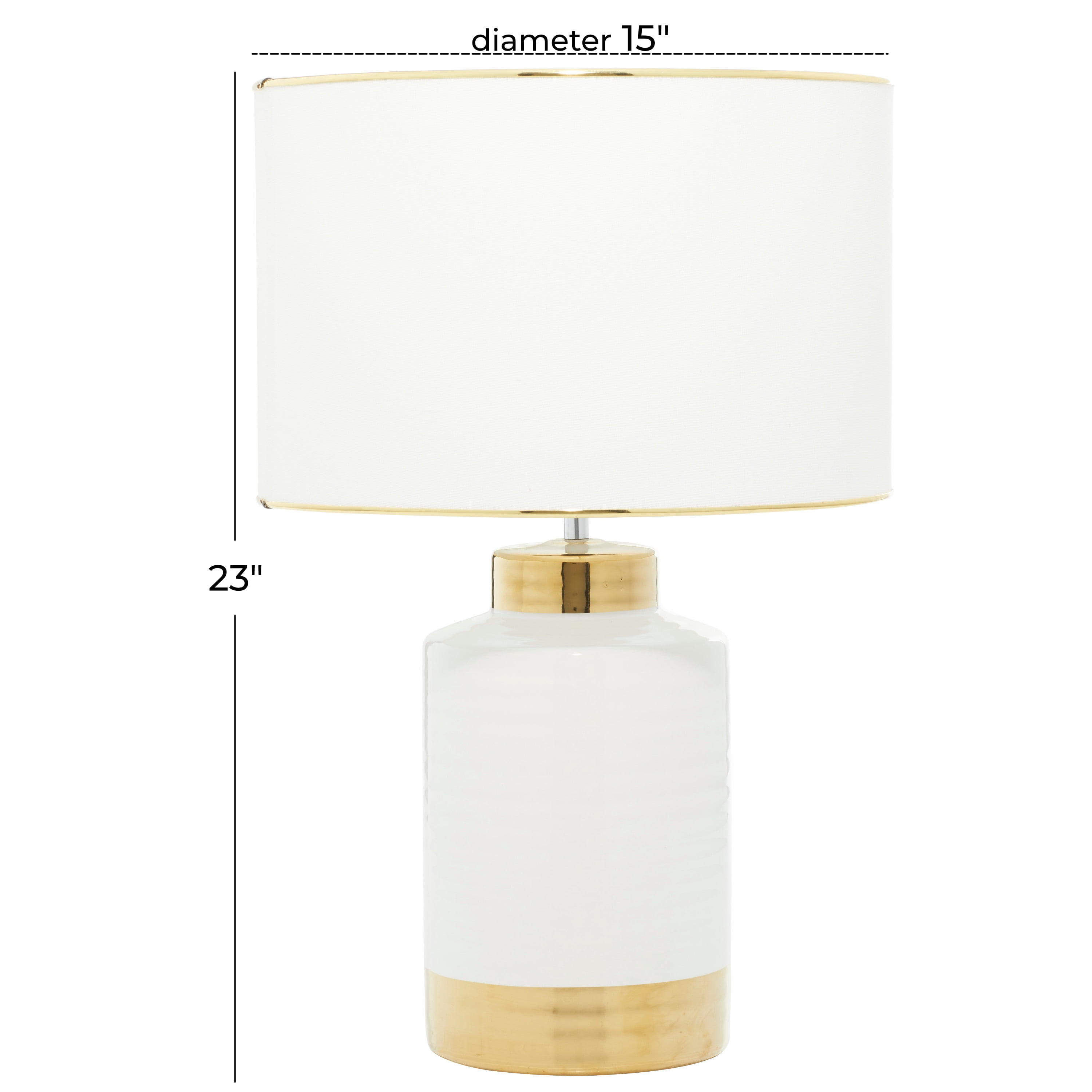 CosmoLiving by Cosmopolitan 23" White Table Lamp with White Fabric Shade