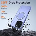 thumbnail image 4 of For iPhone 12 Ultra Slim Hybrid TPU+PC Protective Cover with Metal Rotation Holder , Compatible MagSafe, Military Grade Shockproof Phone Case Cover,Purple,For iPhone 12, 4 of 7