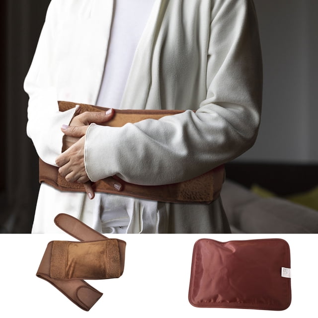 Fiudx Cinturón Térmico, Bolsa de Agua Caliente Recargable, Suave Forro Polar, Soporte Ajustable para Espalda, Abdomen y Cintura, Ideal para Deportes Al Aire Libre, Personas Mayores, Acampadas de Invi