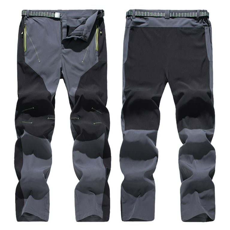 Oglccg Men's Hiking Pants Quick-Dry Lightweight Waterproof Outdoor Work Cargo Pants Mountain Fishing Camping Pants with Zipper Pockets, Size: 4XL