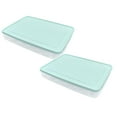 thumbnail image 1 of Oleegame 2PC Produce Storage Portable Plastic Container Rack Foldable Refrigerator Fresh-keeping Storage Box Blue, 1 of 2
