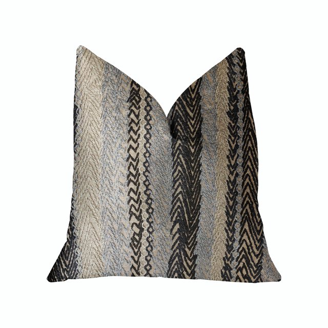 Cojínde lujo Plutus Gray Horizon, azul y gris - Doble cara 20 "x 36" King Plutus PBRA2328-2036-DP